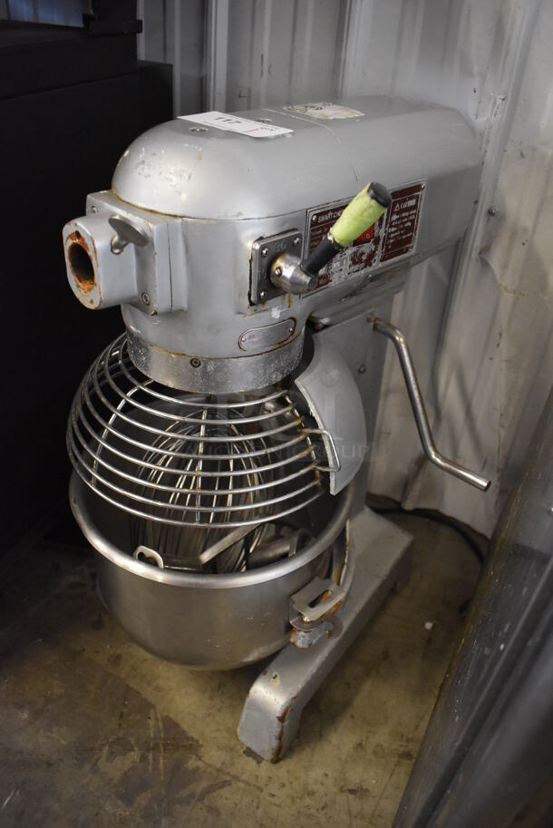 Smart Chef M20 Metal Commercial 20 Quart Planetary Dough Mixer w/ Mixing Bowl, Bowl Guard, Whisk, Dough Hook and Paddle Attachments. 110 Volts, 1 Phase. 15x20x31. Tested and Powers On But Parts Do Not Move - Image 1 of 6