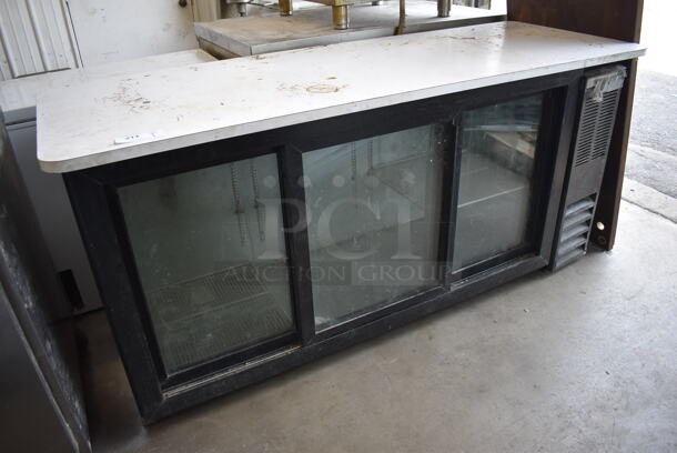 Beverage Air BB72GSY-1-B Metal Commercial 3 Door Back Bar Cooler Merchandiser. 115 Volts, 1 Phase. 74x27x36.5. Tested and Working!