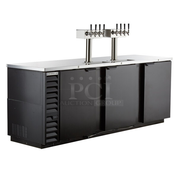 BRAND NEW SCRATCH AND DENT! Beverage Air DD94HC-1-B-144 Stainless Steel Commercial Direct Draw Kegerator w/ 2 Beer Towers. Stock Picture Used As Gallery. 115 Volts, 1 Phase. 95x28.5x37.5. Tested and Working!