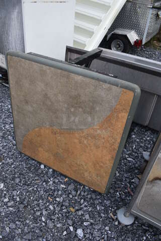 Tan Gray Green Wall Mount Table. 30x30x30