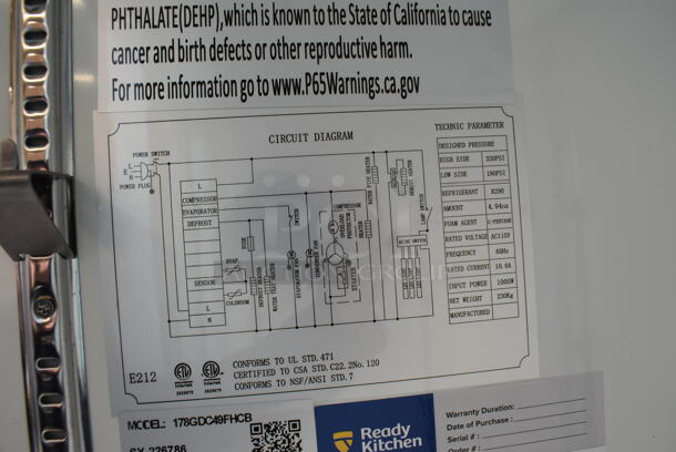 BRAND NEW SCRATCH AND DENT! Avantco 178GDC49FHCB Metal Commercial 2 Door Reach Freezer Merchandiser w/ LED Lighting and Poly Coated Racks on Commercial Casters. 115 Volts, 1 Phase. 53x32x84. Tested and Working! - Image 4 of 8