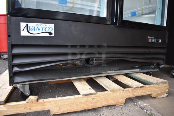 BRAND NEW SCRATCH AND DENT! Avantco 178GDC49FHCB Metal Commercial 2 Door Reach Freezer Merchandiser w/ LED Lighting and Poly Coated Racks on Commercial Casters. 115 Volts, 1 Phase. 53x32x84. Tested and Working! - Image 7 of 8