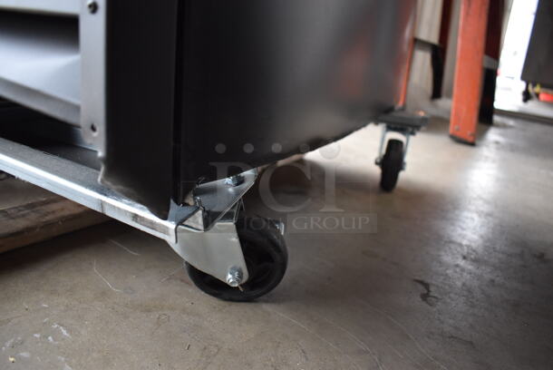 BRAND NEW SCRATCH AND DENT! Avantco 178GDC49FHCB Metal Commercial 2 Door Reach Freezer Merchandiser w/ LED Lighting and Poly Coated Racks on Commercial Casters. 115 Volts, 1 Phase. 53x32x84. Tested and Working! - Image 8 of 8