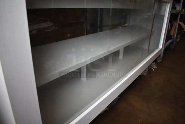 Custom Crafted White and Black POS Counter w/ Glass Front, sliding glass doors and Phillip Hue strip lights. 86x26x40 - Image 2 of 7