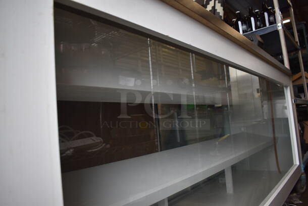 Custom Crafted White and Black POS Counter w/ Glass Front, sliding glass doors and Phillip Hue strip lights. 86x26x40 - Image 5 of 7