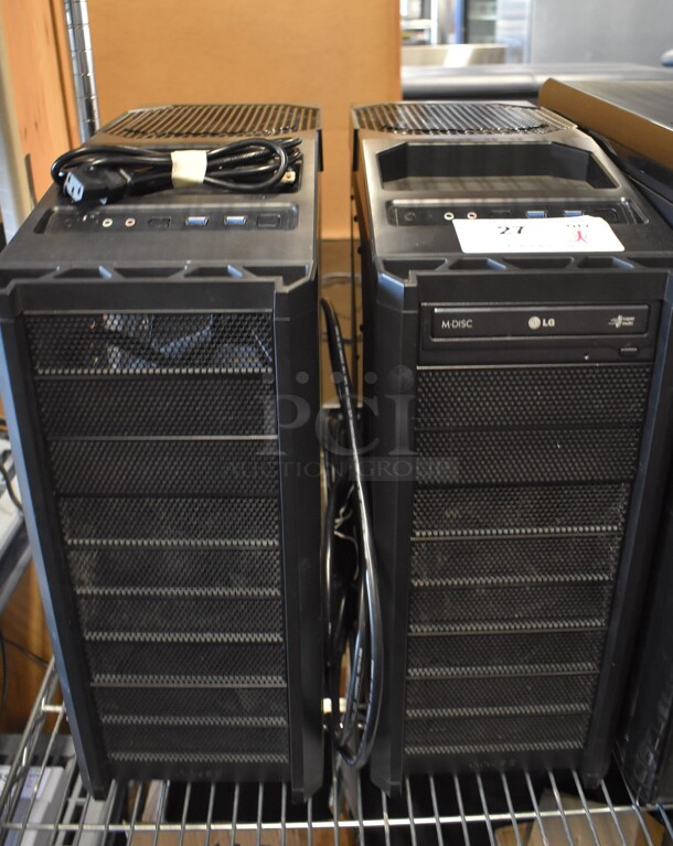 2 CUSTOM BUILT Gaming Computer Towers w/ Intel Core i7-7700k CPU @ 4.20GHz Processor, 32 GB RAM and Windows 10 Pro.. Units Were In Working Condition When Establishment Closed. 2 Times Your Bid!
