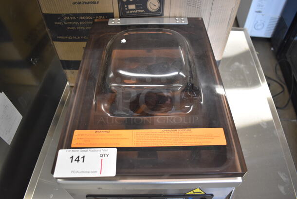 BRAND NEW SCRATCH AND DENT! VacPak-It 186VMC10OP Stainless Steel Commercial Countertop Chamber Vacuum Packaging Machine with 10 1/4" Seal Bar and Oil Pump. 120 Volts, 1 Phase. 13x19x15. Tested and Powers On But Does Not Seal - Image 4 of 9