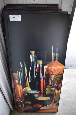 11 Pictures Including Oils, Meat, Bread and Vegetables. 23x1x50. 11 Times Your Bid!