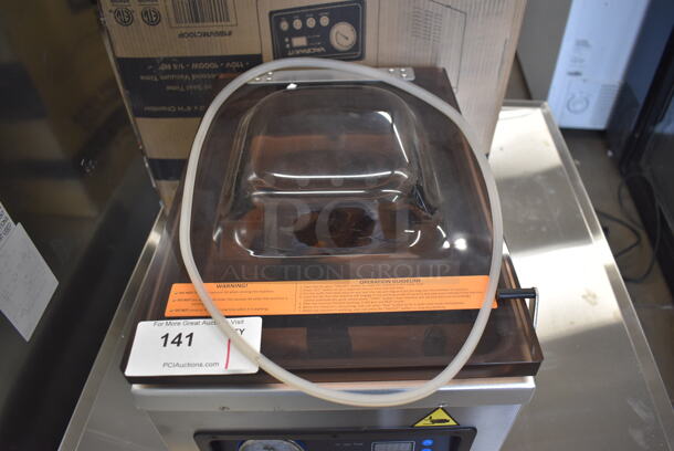 BRAND NEW SCRATCH AND DENT! VacPak-It 186VMC10OP Stainless Steel Commercial Countertop Chamber Vacuum Packaging Machine with 10 1/4" Seal Bar and Oil Pump. 120 Volts, 1 Phase. 13x19x15. Tested and Powers On But Does Not Seal - Image 6 of 9