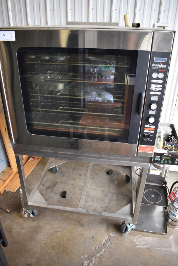 Groen CBE-10G Stainless Steel Commercial Natural Gas Powered Combi Convection Oven Steamer on Stand w/ Commercial Casters. 75,000 BTU. 42x43x67 - Image 2 of 9