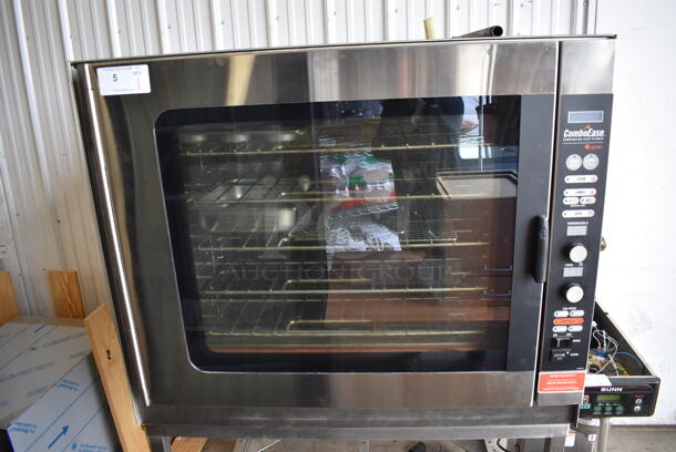 Groen CBE-10G Stainless Steel Commercial Natural Gas Powered Combi Convection Oven Steamer on Stand w/ Commercial Casters. 75,000 BTU. 42x43x67 - Image 3 of 9