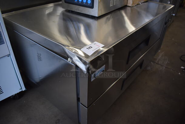 BRAND NEW SCRATCH AND DENT! Avantco 178CBE52HC Stainless Steel Commercial 2 Drawer Chef Base on Commercial Casters. 115 Volts, 1 Phase. 52x32x26. Tested and Working! - Image 2 of 7