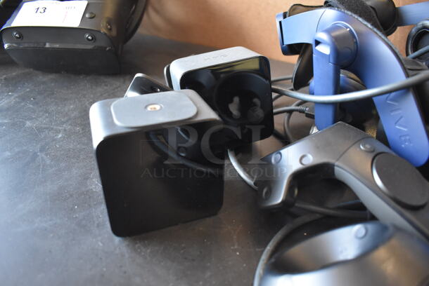 HTC VIVE Pro Virtual Reality Headset w/ 2 Controllers and 2 Base Units. Barely Used. - Image 8 of 9