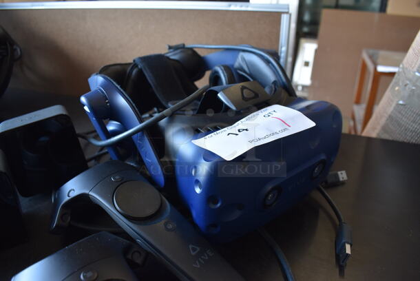 HTC VIVE Pro Virtual Reality Headset w/ 2 Controllers and 2 Base Units. Barely Used. - Image 9 of 9