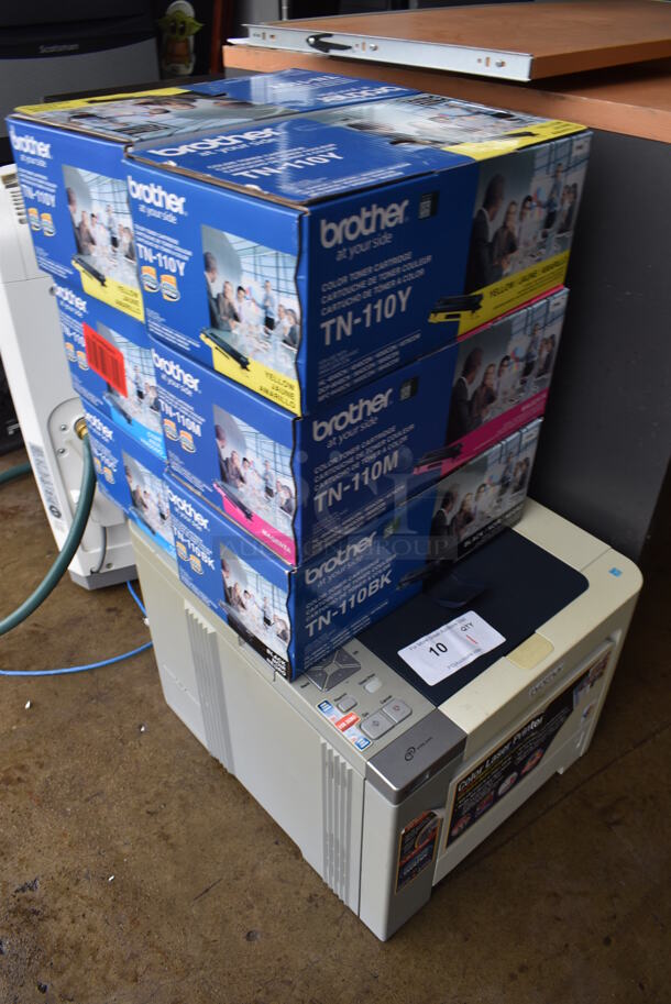 Brother HL-4070CDW Countertop Color Laser Printer w/ Built In Duplex Printing and Wireless Interface w/ 6 NEW  Brother Ink Drums; 2 Yellow, 2 Cyan, Magenta and Black. - Image 8 of 8