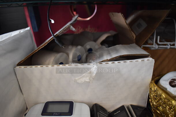 ALL ONE MONEY! Tier Lot of Various Items Including Receipt Printer Paper, Binders, Markers and Phones - Image 4 of 9