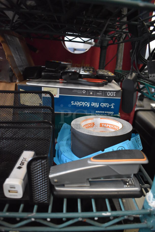 ALL ONE MONEY! Tier Lot of Various Items Including Receipt Printer Paper, Binders, Markers and Phones - Image 7 of 9