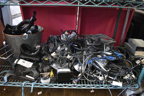 ALL ONE MONEY! Tier Lot of Various Items Including Wires and Damaged HTC Controllers for VR System