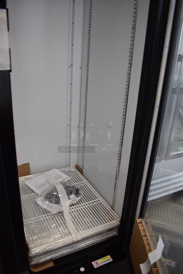 BRAND NEW SCRATCH AND DENT! Beverage Air MT34-1 ENERGY STAR Metal Commercial 2 Door Reach In Cooler Merchandiser w/ LED Lighting and Poly Coated Racks. 115 Volts, 1 Phase. 39x26x79. Tested and Working! - Image 5 of 7