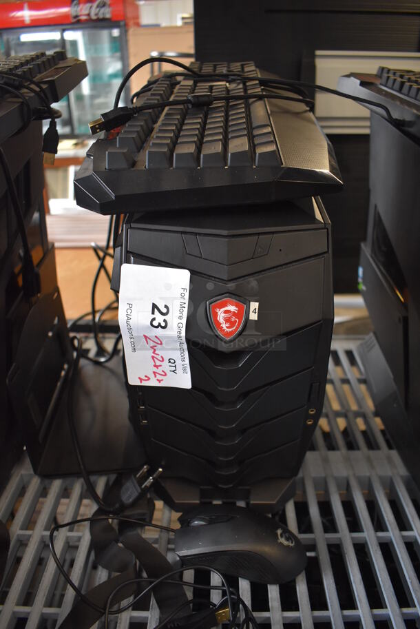 MSI Gaming Desktop Aegis 3 Plus Intel Core i7 8th Gen 8700 (3.20 GHz) 16 GB DDR4 2 TB HDD 256 GB PCIe NVMe SSD NVIDIA GeForce GTX 1070 Ti Windows 10 Home 64-Bit w/ Keyboard, Mouse and Metal Bracket. - Image 1 of 5