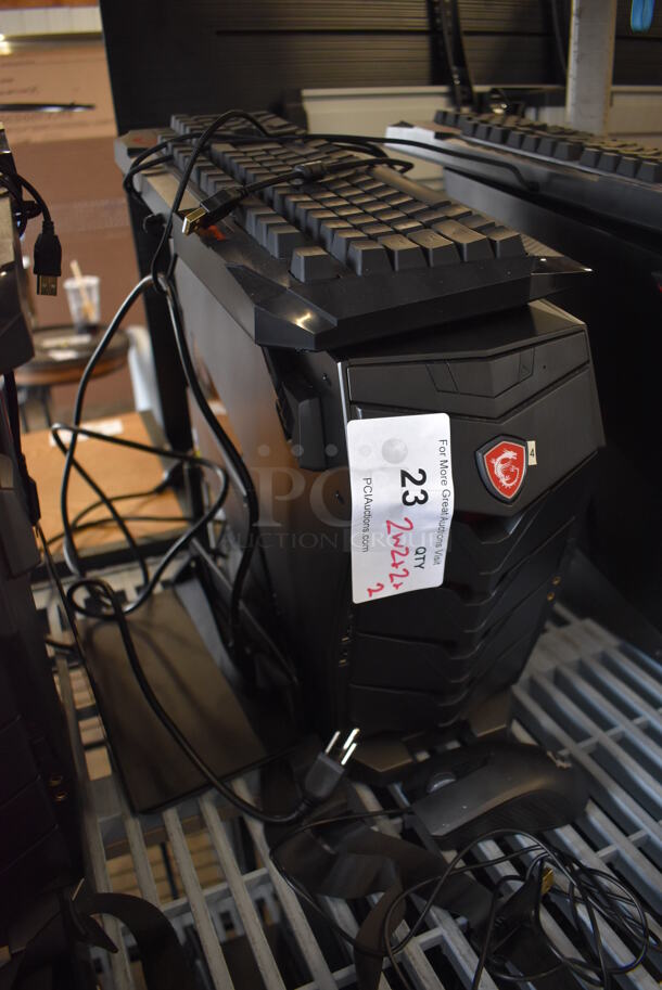MSI Gaming Desktop Aegis 3 Plus Intel Core i7 8th Gen 8700 (3.20 GHz) 16 GB DDR4 2 TB HDD 256 GB PCIe NVMe SSD NVIDIA GeForce GTX 1070 Ti Windows 10 Home 64-Bit w/ Keyboard, Mouse and Metal Bracket. - Image 2 of 5