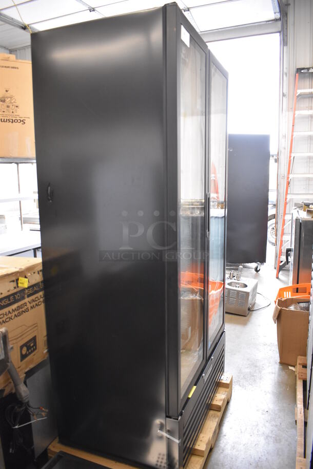 BRAND NEW SCRATCH AND DENT! Beverage Air MT34-1 ENERGY STAR Metal Commercial 2 Door Reach In Cooler Merchandiser w/ LED Lighting and Poly Coated Racks. 115 Volts, 1 Phase. 39x26x79. Tested and Working! - Image 7 of 7