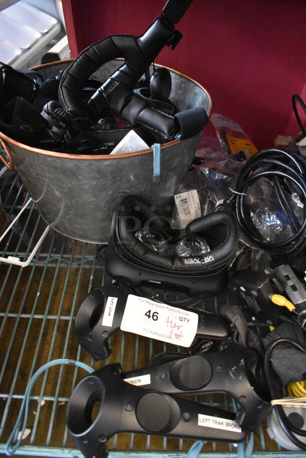 ALL ONE MONEY! Tier Lot of Various Items Including Wires and Damaged HTC Controllers for VR System - Image 6 of 7