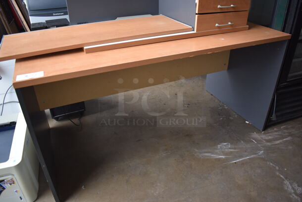 ALL ONE MONEY! Lot of 2 Pieces of Bush Furniture Wooden Desk w/ 2 Drawers. 61x30x30, 41x20x30 - Image 3 of 4