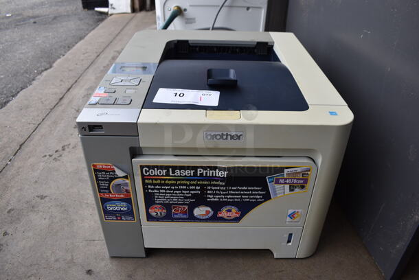 Brother HL-4070CDW Countertop Color Laser Printer w/ Built In Duplex Printing and Wireless Interface w/ 6 NEW  Brother Ink Drums; 2 Yellow, 2 Cyan, Magenta and Black.