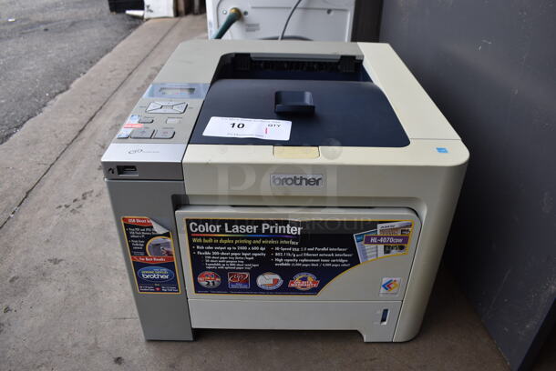 Brother HL-4070CDW Countertop Color Laser Printer w/ Built In Duplex Printing and Wireless Interface w/ 6 NEW  Brother Ink Drums; 2 Yellow, 2 Cyan, Magenta and Black. - Image 1 of 8