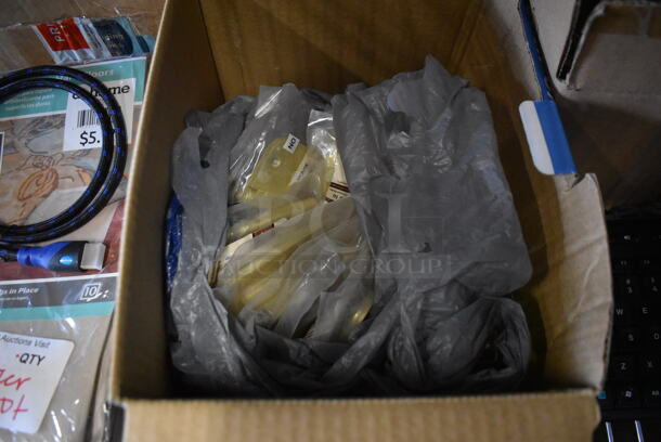 ALL ONE MONEY! Tier Lot of Various Items Including Poly Condiment Bottles, Metal Mounting Brackets, Dlink, Carpet Grip Pads and Keyboard - Image 8 of 10