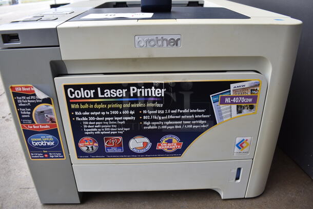 Brother HL-4070CDW Countertop Color Laser Printer w/ Built In Duplex Printing and Wireless Interface w/ 6 NEW  Brother Ink Drums; 2 Yellow, 2 Cyan, Magenta and Black. - Image 5 of 8