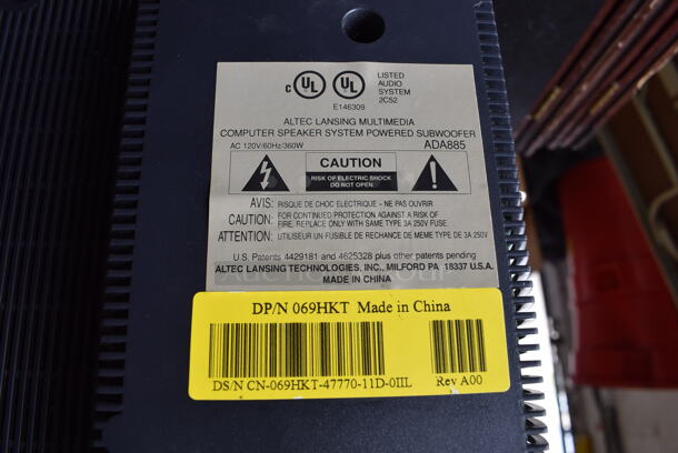 Altec Lansing Multimedia Computer Speaker System Powered Subwoofer. 120 Volts, 1 Phase. 14.5x10.5x11.5 - Image 4 of 5