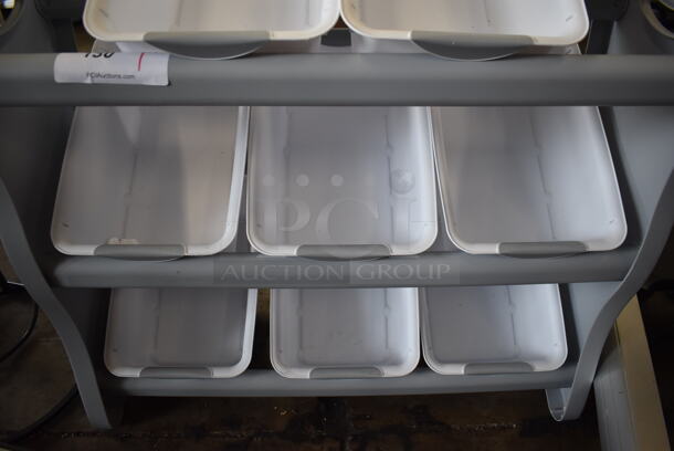 Gray Poly Rack w/ White Poly Baskets. 30.5x11.5x26.5 - Image 4 of 5