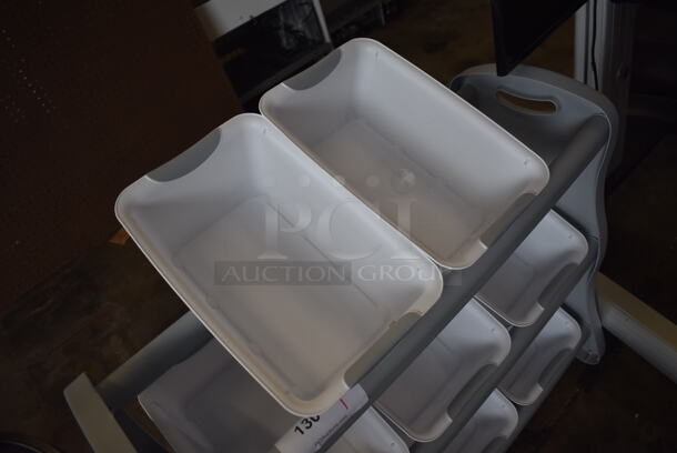 Gray Poly Rack w/ White Poly Baskets. 30.5x11.5x26.5 - Image 5 of 5