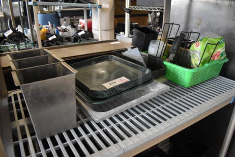 ALL ONE MONEY! Lot of Tier of Various Items Including Poly Trays and Metal Drop Ins