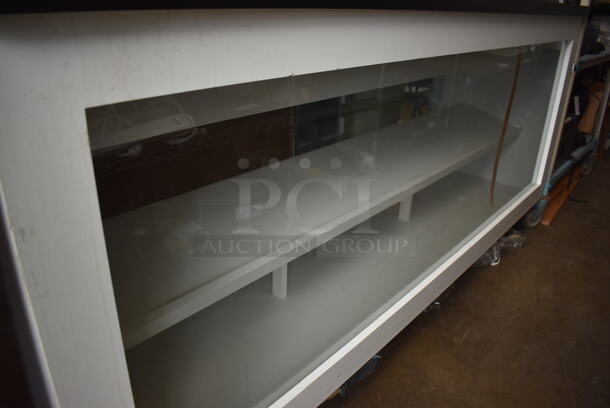 Custom Crafted White and Black POS Counter w/ Glass Front, sliding glass doors and Phillip Hue strip lights. 86x26x40 - Image 3 of 7