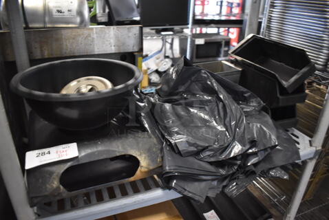 ALL ONE MONEY! Tier Lot of Various Items Including Poly Bowl and Trash Bags