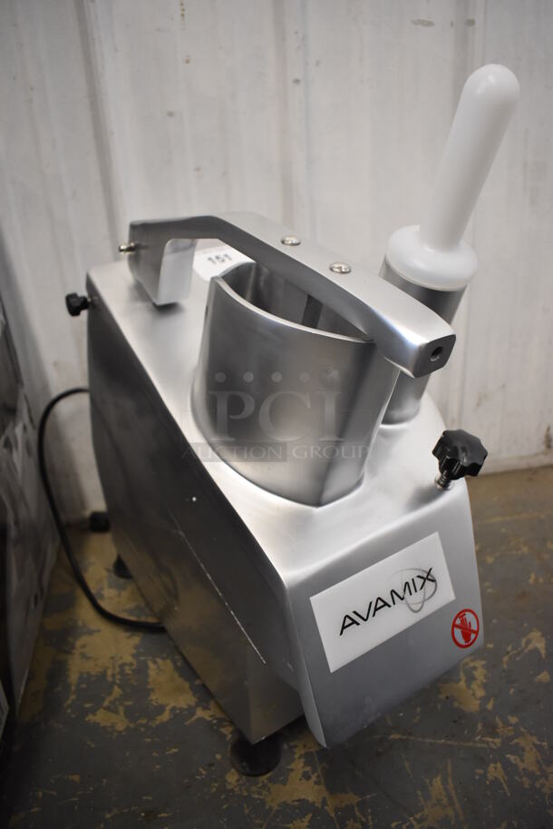 LIKE NEW! AvaMix 177CFP5D Metal Commercial Countertop Dice Continuous Feed Food Processor w/ 6 Slicing Blades, 3 Shredding Blades and 3 Large Blades. Unit Has Only Been Used a Few Times! Goes GREAT w/ Lots 154 and 155! 120 Volts, 1 Phase. 10x22x24. Tested and Working! - Image 8 of 12