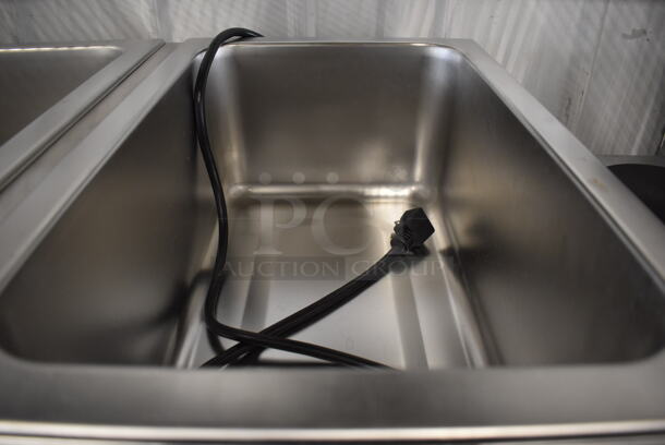 LIKE NEW! ServIt 423FW200D Stainless Steel Commercial Countertop 2 Well Food Warmer. Unit Has Only Been Used a Few Times! 120 Volts, 1 Phase. 30.5x23x0.5. Tested and Working! - Image 3 of 8