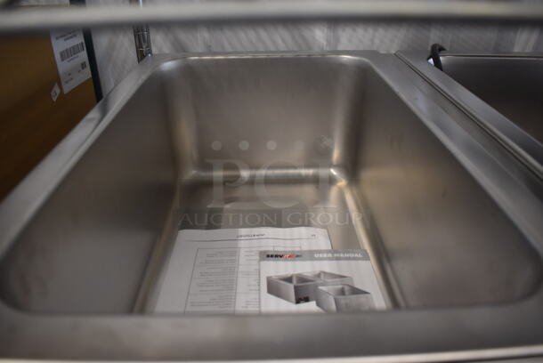 LIKE NEW! ServIt 423FW200D Stainless Steel Commercial Countertop 2 Well Food Warmer. Unit Has Only Been Used a Few Times! 120 Volts, 1 Phase. 30.5x23x0.5. Tested and Working! - Image 5 of 8