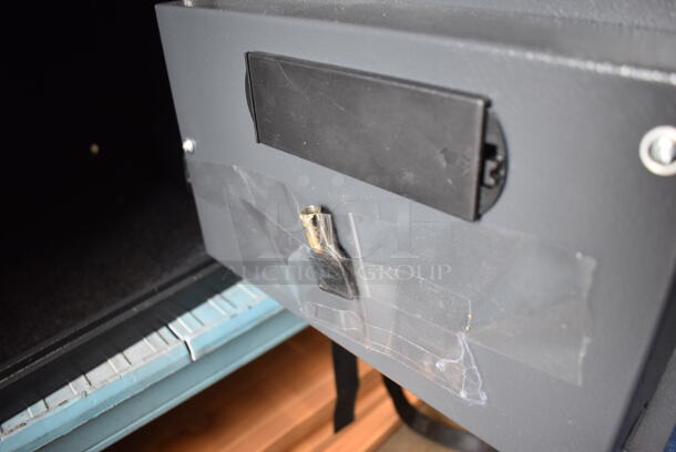 Gray Metal Single Compartment Safe. Comes w/ Combination and Key. 14x10x10 - Image 5 of 5