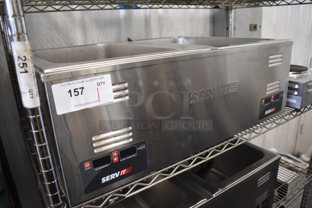 LIKE NEW! ServIt 423FW200D Stainless Steel Commercial Countertop 2 Well Food Warmer. Unit Has Only Been Used a Few Times! 120 Volts, 1 Phase. 30.5x23x0.5. Tested and Working! - Image 7 of 8