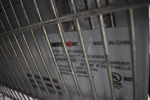 LIKE NEW! ServIt 423FW200D Stainless Steel Commercial Countertop 2 Well Food Warmer. Unit Has Only Been Used a Few Times! 120 Volts, 1 Phase. 30.5x23x0.5. Tested and Working! - Image 8 of 8