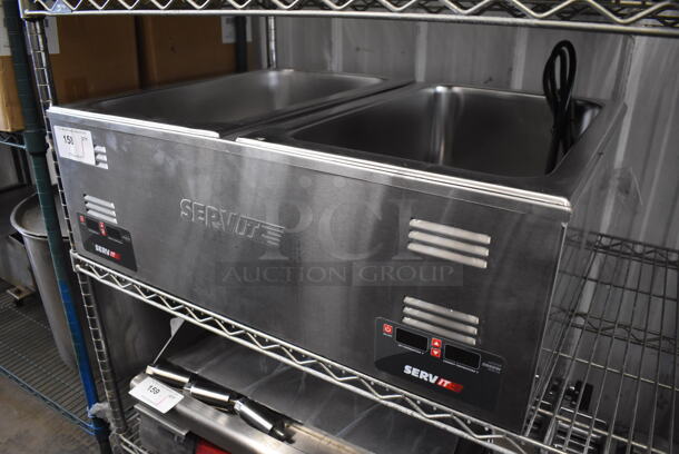LIKE NEW! ServIt 423FW200D Stainless Steel Commercial Countertop 2 Well Food Warmer. Unit Has Only Been Used a Few Times! 120 Volts, 1 Phase. 30.5x23x0.5. Tested and Working! - Image 1 of 6