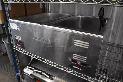 LIKE NEW! ServIt 423FW200D Stainless Steel Commercial Countertop 2 Well Food Warmer. Unit Has Only Been Used a Few Times! 120 Volts, 1 Phase. 30.5x23x0.5. Tested and Working!
