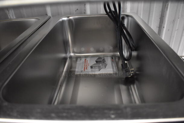 LIKE NEW! ServIt 423FW200D Stainless Steel Commercial Countertop 2 Well Food Warmer. Unit Has Only Been Used a Few Times! 120 Volts, 1 Phase. 30.5x23x0.5. Tested and Working! - Image 2 of 6