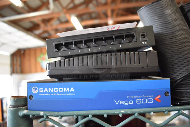 ALL ONE MONEY! Tier Lot of Various Items Including Speakers, Sangoma IP Telephony Gateway and Corded Telephone - Image 2 of 5