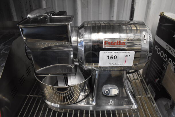 LIKE NEW! Estella 348CG112 Stainless Steel Commercial Countertop Electric Hard Cheese Grater. Unit Has Only Been Used a Few Times! 120 Volts, 1 Phase. 17x10x14. Tested and Working! - Image 1 of 8