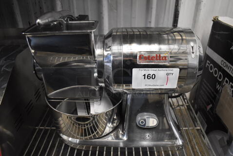 LIKE NEW! Estella 348CG112 Stainless Steel Commercial Countertop Electric Hard Cheese Grater. Unit Has Only Been Used a Few Times! 120 Volts, 1 Phase. 17x10x14. Tested and Working!